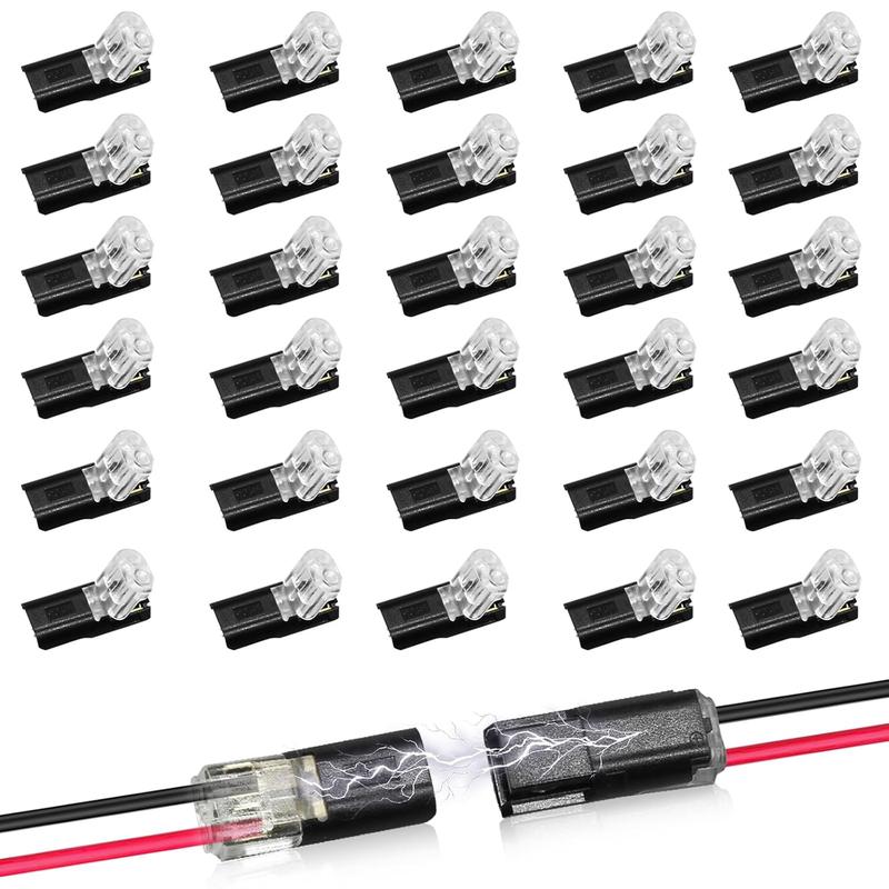 Double-Wire Plug-in Connector Led Light Strip Connectors 2 Pin, Low Voltage